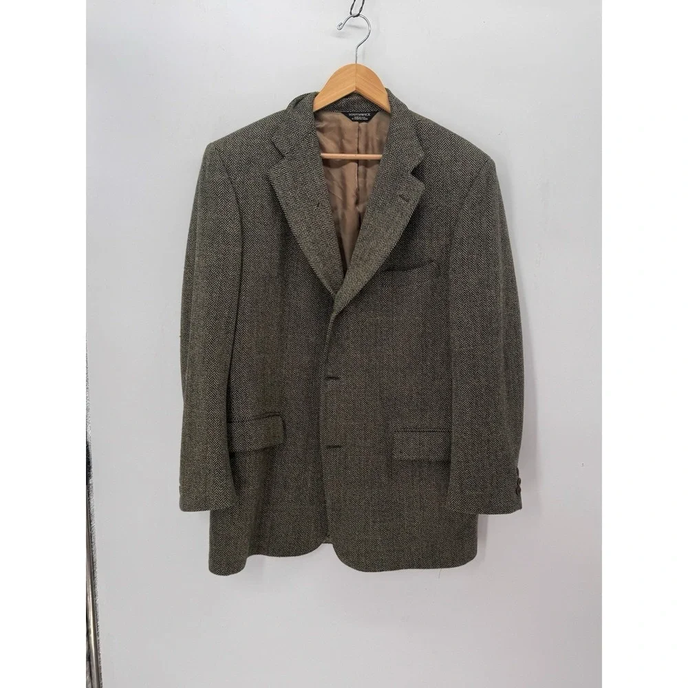 Southwick Vintage Mens 42 Herringbone Tweed Blazer Wool Sport Coat Preppy USA